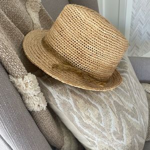 Scala Pronto Crocheted Raffia Fedora Hat One Size Fits Most Adustable